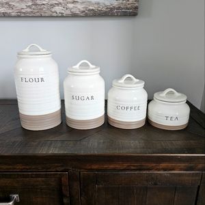 Two-Tone Modern Farmhouse Canisters, Set of 4